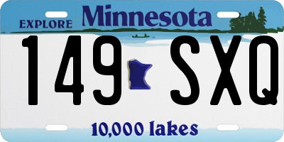 MN license plate 149SXQ