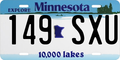 MN license plate 149SXU
