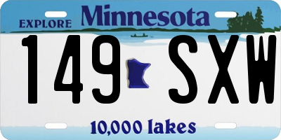 MN license plate 149SXW