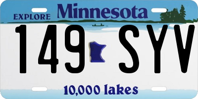 MN license plate 149SYV