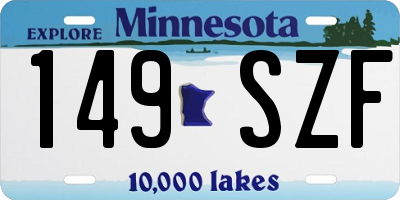 MN license plate 149SZF