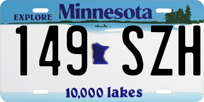 MN license plate 149SZH