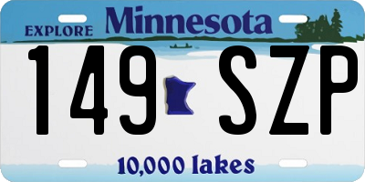MN license plate 149SZP