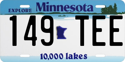 MN license plate 149TEE