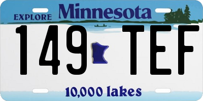 MN license plate 149TEF