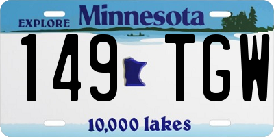 MN license plate 149TGW