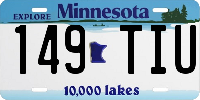 MN license plate 149TIU