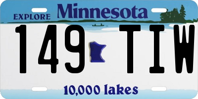 MN license plate 149TIW