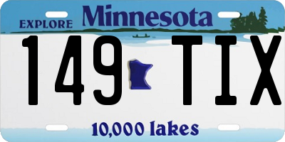 MN license plate 149TIX