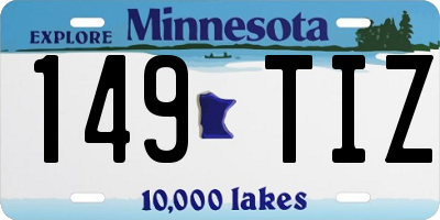MN license plate 149TIZ