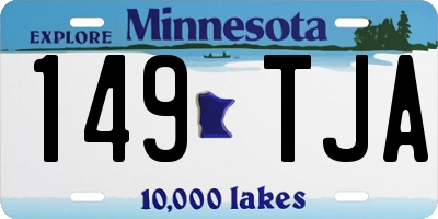 MN license plate 149TJA