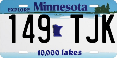 MN license plate 149TJK