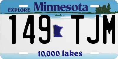 MN license plate 149TJM