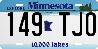 MN license plate 149TJO
