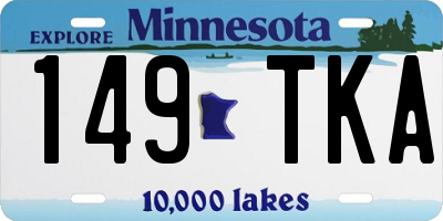 MN license plate 149TKA