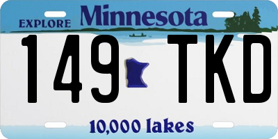 MN license plate 149TKD