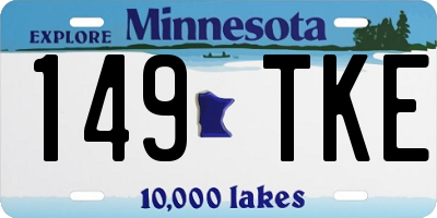 MN license plate 149TKE