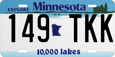 MN license plate 149TKK