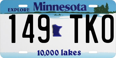 MN license plate 149TKO