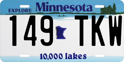 MN license plate 149TKW