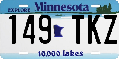 MN license plate 149TKZ