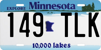 MN license plate 149TLK