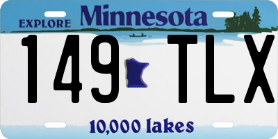 MN license plate 149TLX