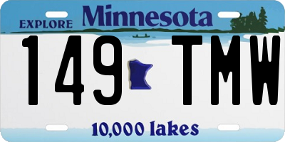 MN license plate 149TMW