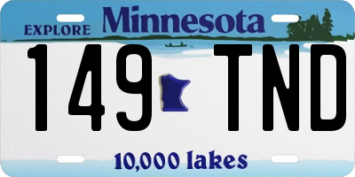 MN license plate 149TND