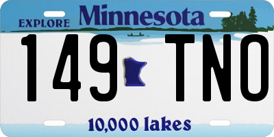 MN license plate 149TNO