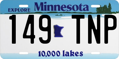 MN license plate 149TNP