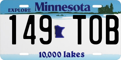 MN license plate 149TOB