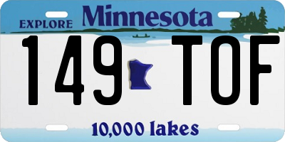 MN license plate 149TOF