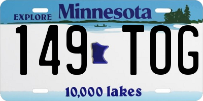 MN license plate 149TOG