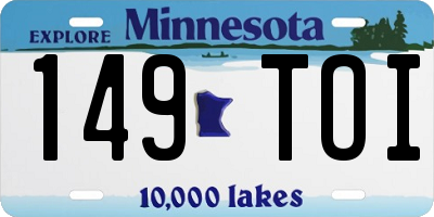 MN license plate 149TOI