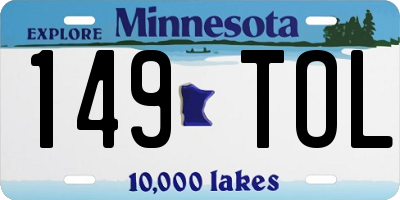 MN license plate 149TOL