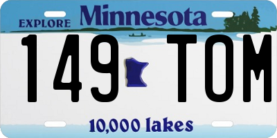 MN license plate 149TOM