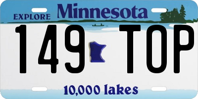MN license plate 149TOP