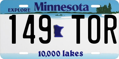 MN license plate 149TOR