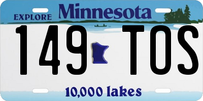 MN license plate 149TOS