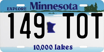 MN license plate 149TOT