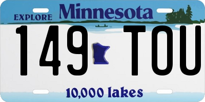 MN license plate 149TOU