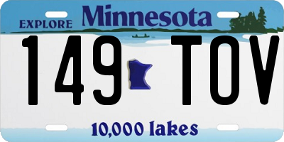 MN license plate 149TOV