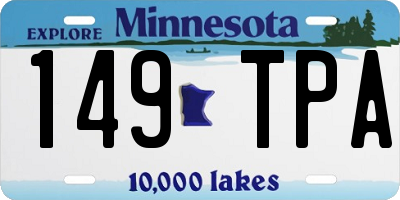 MN license plate 149TPA