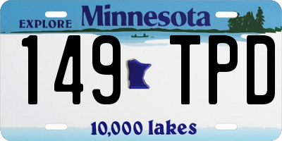 MN license plate 149TPD