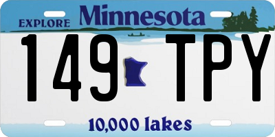 MN license plate 149TPY
