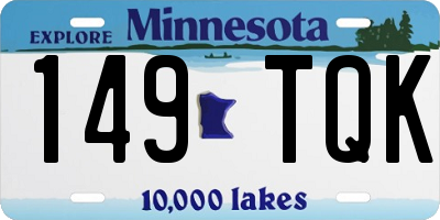MN license plate 149TQK