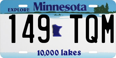 MN license plate 149TQM