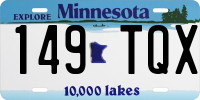 MN license plate 149TQX