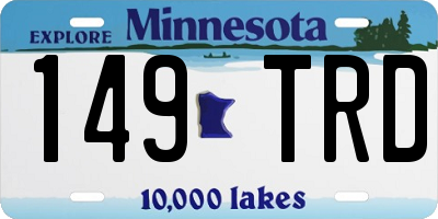 MN license plate 149TRD